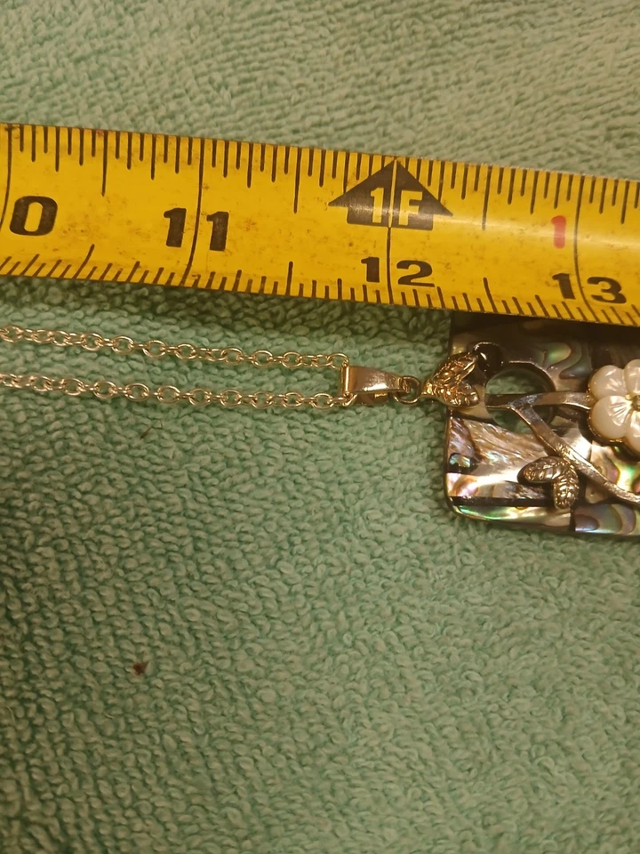 Кулон на серебряной цепочке из абалона - Изображение 3 из 3