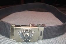 WL11170 NOS VINTAGE 1970s  U.S.N.  NAVY Belt W/ USN Buckle