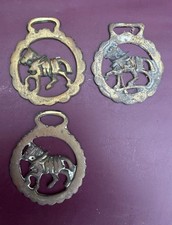 Collection of 3 Antique Vintage Cast Horse Brasses