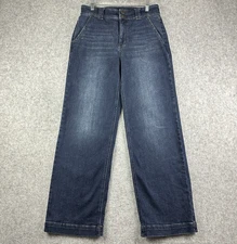 Judy Blue Wide Leg Jeans Womens 11 30 Long Dark Wash Stretch Denim Boho Trouser