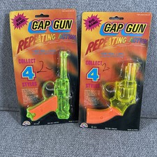 Agglo Toy Cap Gun Big Bang Repeating Action Orange Green Snubnose 2 Sealed Lot