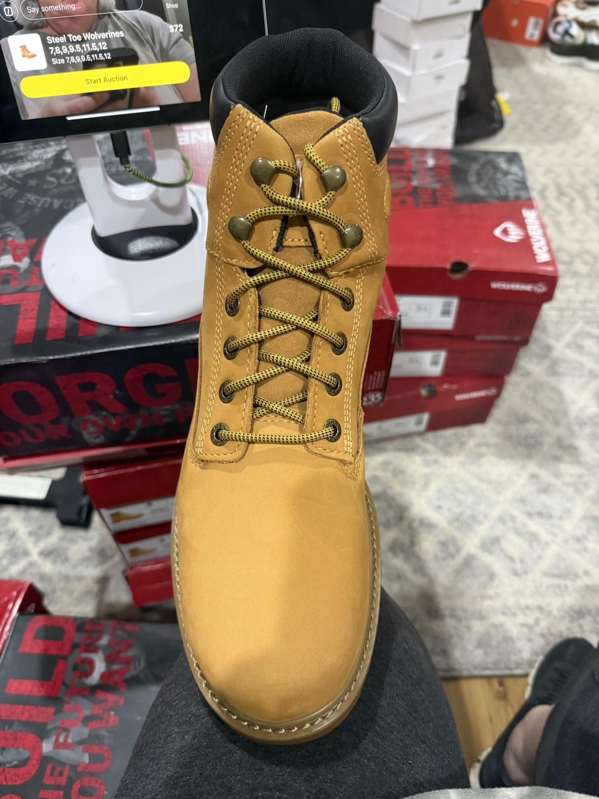 Men Wolverine Floorhand Soft Toe Waterproof Work Boot W10642 Wheat   size 11.5