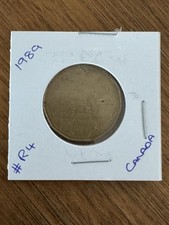 🟦1989 CANADIAN ONE DOLLAR COIN🟦NICKEL BRONZE CANADIAN ONE DOLLAR COIN #R4 🟦