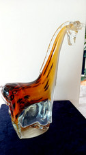Große schwere Glas Skulptur  / Giraffe - MURANO - dekorativ - Höhe 26 cm - 1,8kg