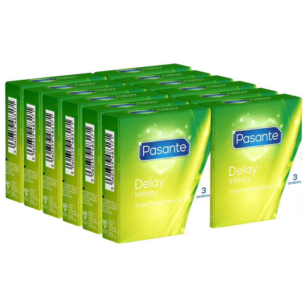 Pasante Infinity Delay 3–144 Stk | Verzögerndes Kondom, Lidocain 1 % | verzögert