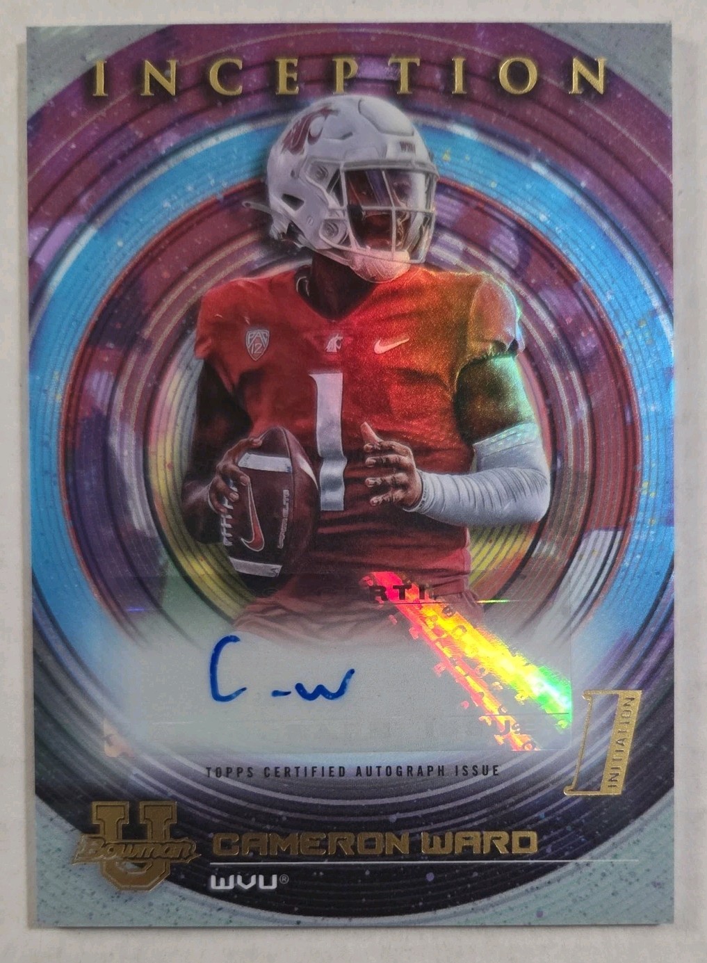 2022-23 Bowman Inception University Auto Cam Ward #BIA-CWD #1 NFL DRAFT PICK