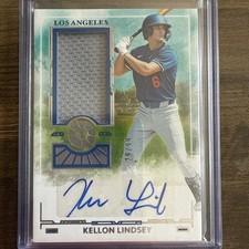 2025 Panini Boys Of Summer Jumbo Patch Auto Relic SP Kellon Lindsey Dodgers /99