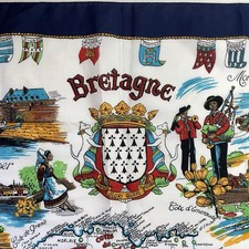 Vintage Bretagne Souvenir Scarf By Josette Franco 26  X 26  