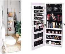 Jewelry Cabinet Armoire with Mirror Ample Storage Space Jewelry Organizer