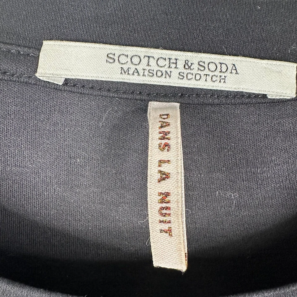 Scotch & Soda Black Sheath Cotton Dress with Tie-Up SIZE MEDIUM Orig $140 - Image 4 of 4