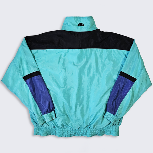 Ellesse Vintage 90s Color Block Windbreaker Jacket - Blue Color Athletic Coat - Picture 2 of 6