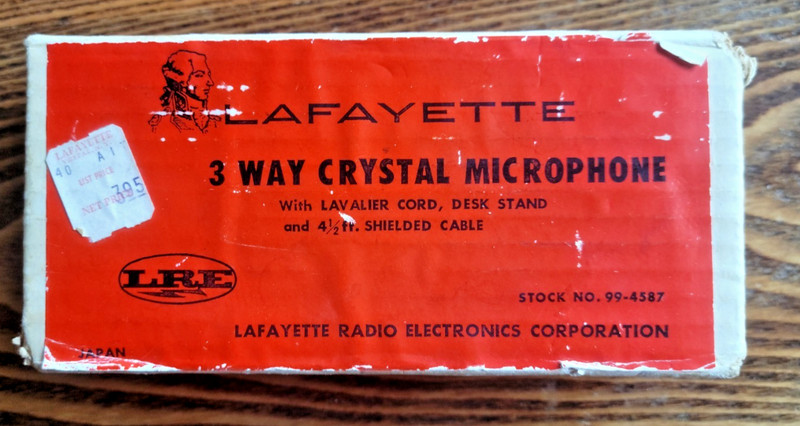 Vintage Lafayette Radio Electronics  3 Way Crystal Microphone  Untested