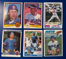 6x John Stearns SIGNED Autographed Auto NY Mets Topps Donruss Fleer Card Lot