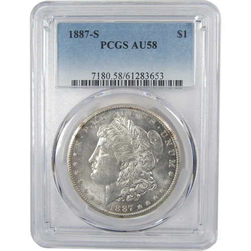 1887 S Morgan Dollar AU 58 PCGS Silver $1 Coin SKU:I23815