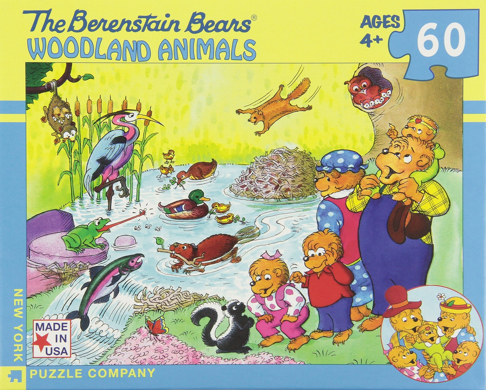 Пазл из 100 деталей Медведи Беренштайна, лесные животные