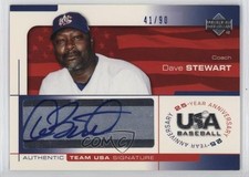 2004 USA Baseball 25-Year Anniversary Blue Ink 41/90 Dave Stewart #STE Auto 4at
