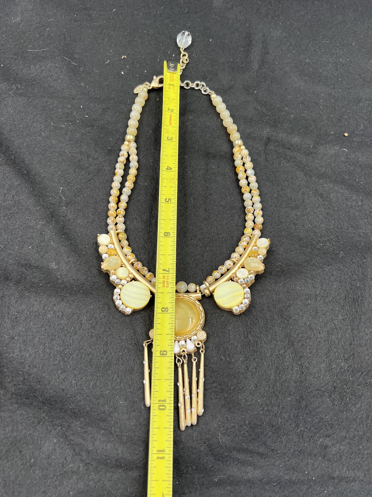 Chico's Statement Necklace Multi Bead Gold Tone F… - image 11