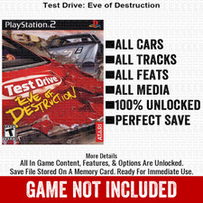 Test Drive Eve of Destruction 100 PS2 Memory Card All CHEATS ITEMS