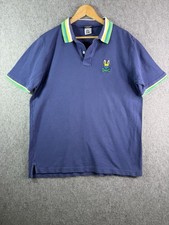 Psycho Bunny Polo Blue Green Short Sleeve Pique Pima Cotton Preppy Men s 7