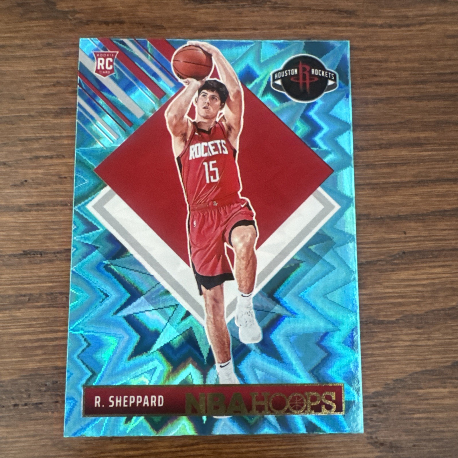 2024-25 Panini NBA Hoops #291 Reed Sheppard RC Rookie Teal Explosion Rockets