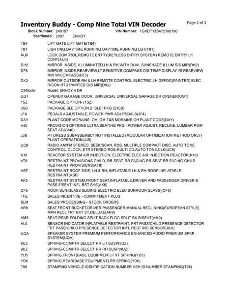 Automatic Transmission 4.2L 4WD Fits 05-07 ENVOY 2612779 Foto 3 de 4
