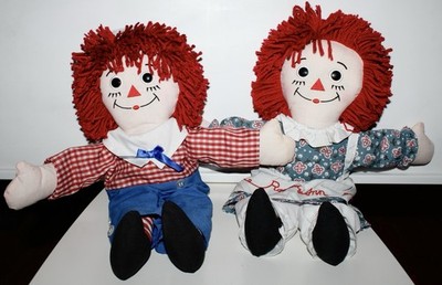 Vtg Raggedy Ann & Andy Doll I Love You On Chest by Applause Hasbro