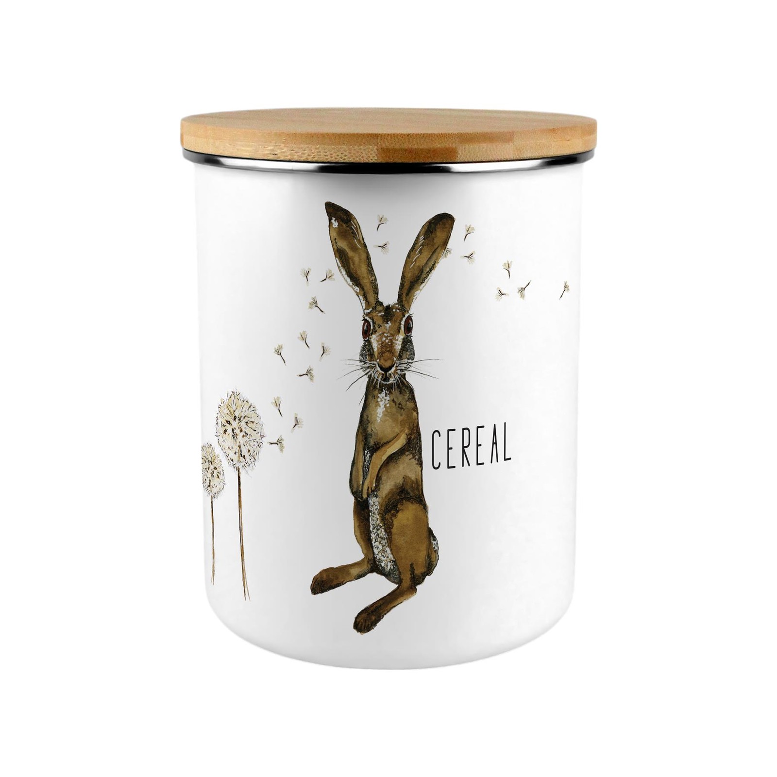 Hare & Dandelions Large Cereal Storage Canister - Perfect Food Storage Gift