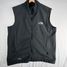 The North Face Apex Softshell Vest Large Black Full Zip Fleece Lined Outdoor