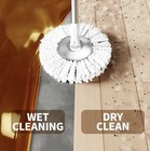 Spin Mop & Bucket Set 61in Telescopic Handle, 3 Mop Heads, Replacement Pads — photo 4