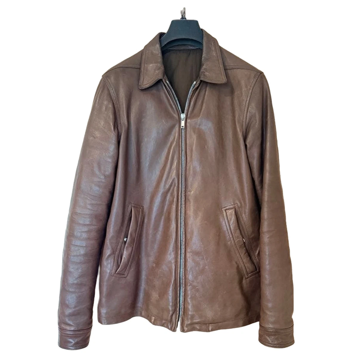 Rick Owens Leather Outer Shell Brown Coats, Jackets & Vests for
