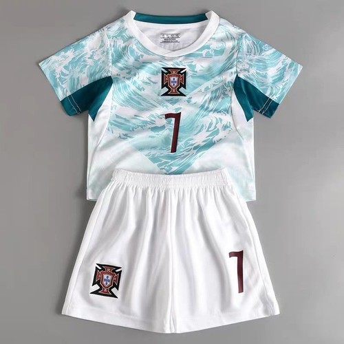 Youth Kid Cristiano Ronaldo #7 Portugal Away Soccer Jersey & Short Set 14-30