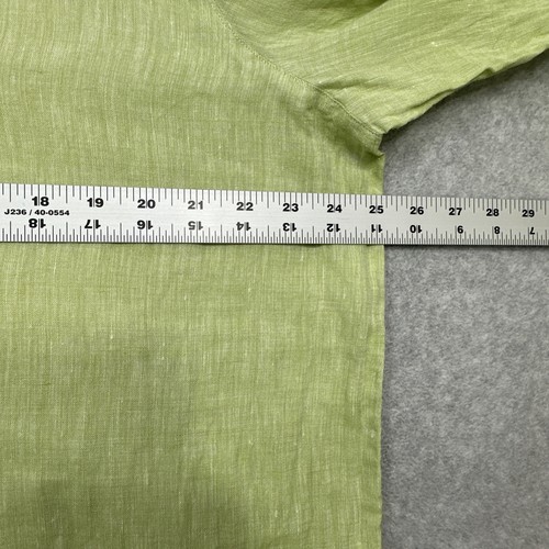 J Jill Love Linen Top Women XL Green Tunic Long Sleeve Beach Casual Relaxed - Picture 8 of 10
