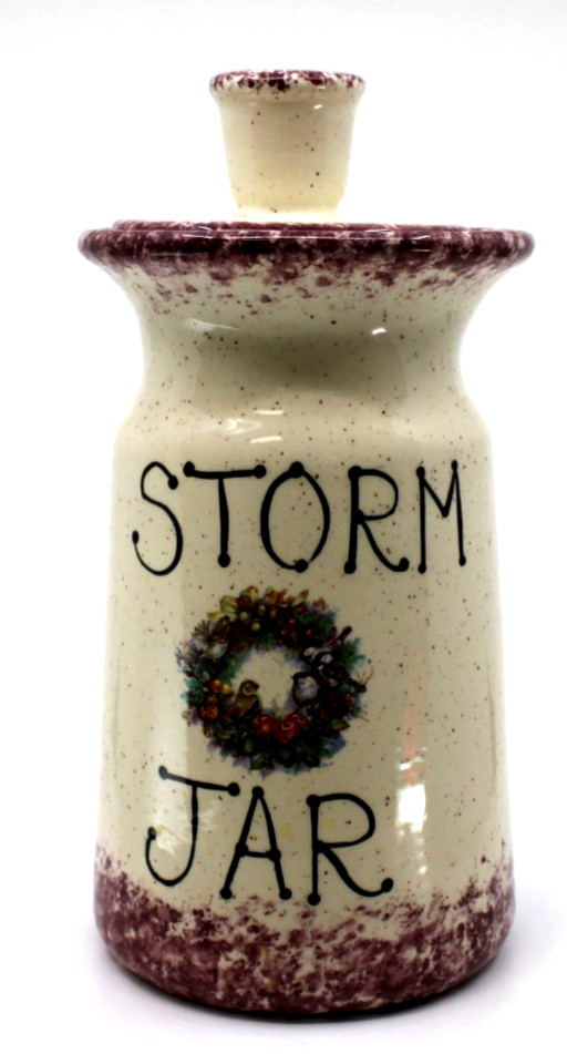 Storm Jar W Lid - Cottage Core Vintage