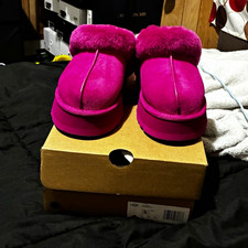 UGG Disquette Womens US 6 Pink Suede Sheepski...