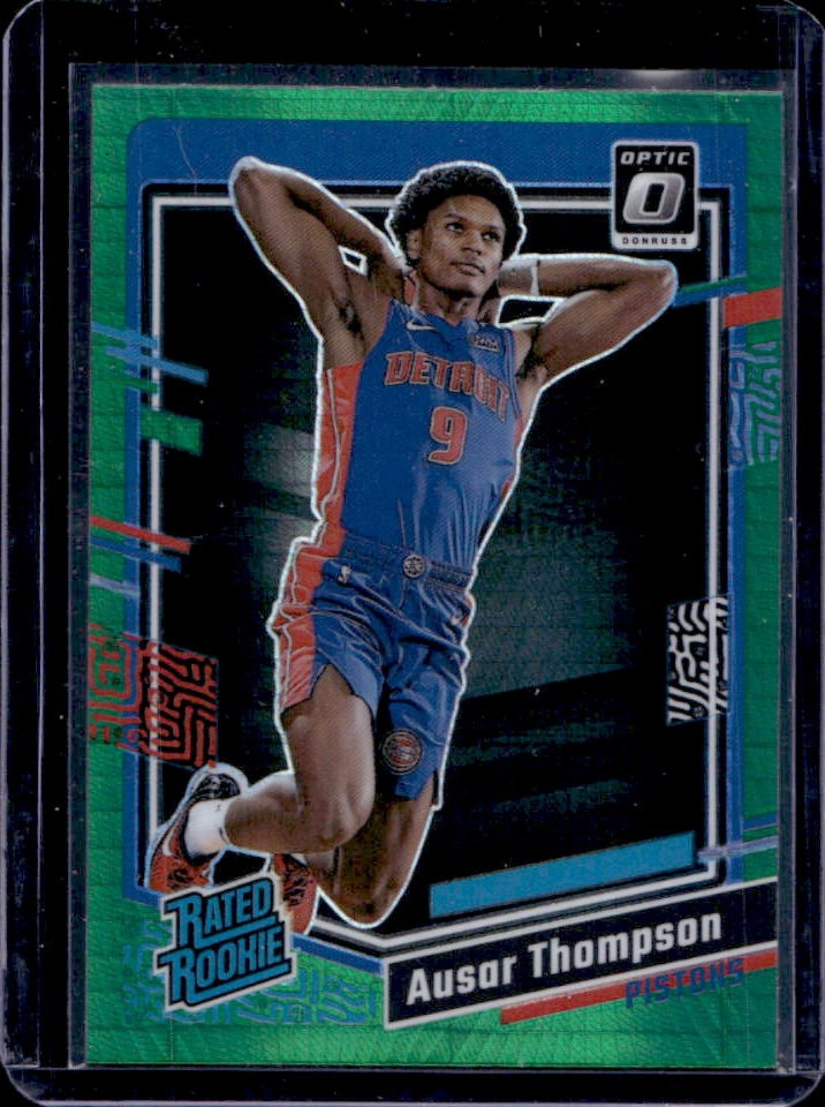 2023-24 Donruss Optic Ausar Thompson Hyper Green Prizm Rated Rookie #235 Pistons
