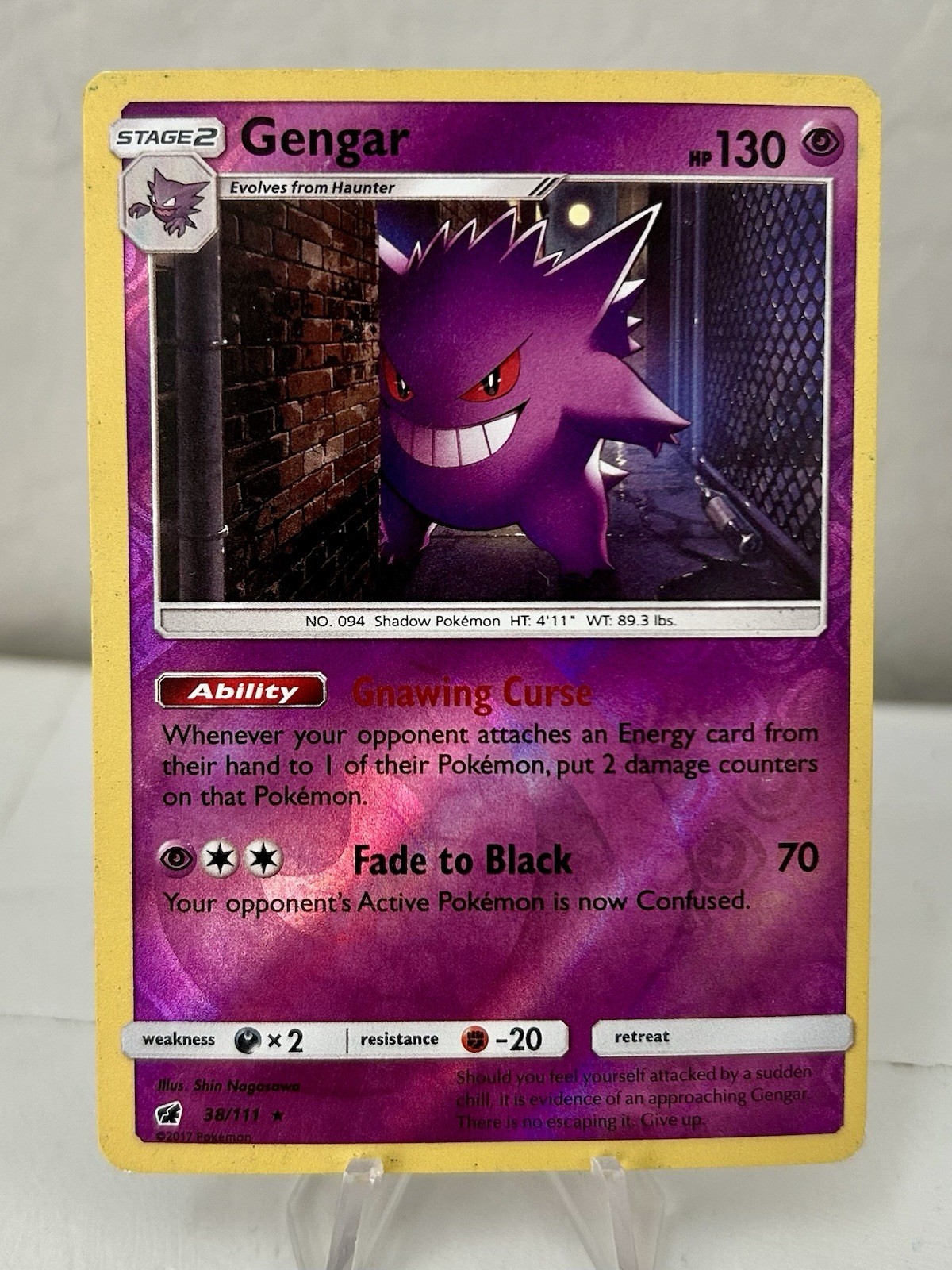 Gengar Crimson Invasion Sun and Moon Holo 38/111 Pokémon TCG NM Rare