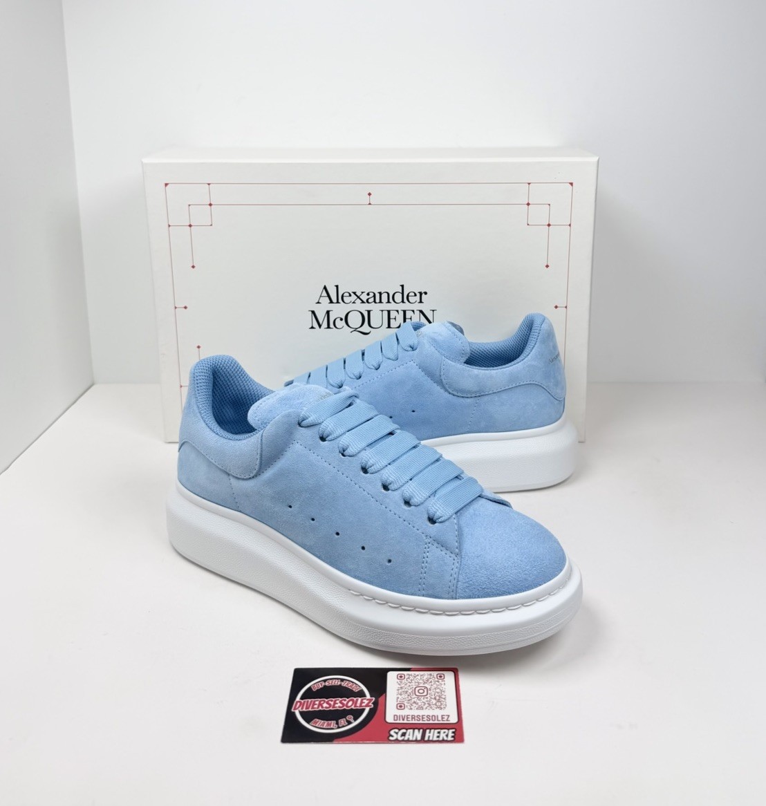 Size 7US - Alexander McQueen Oversized Powder Blue Sneakers❄️ NEW/RETAIL $600!