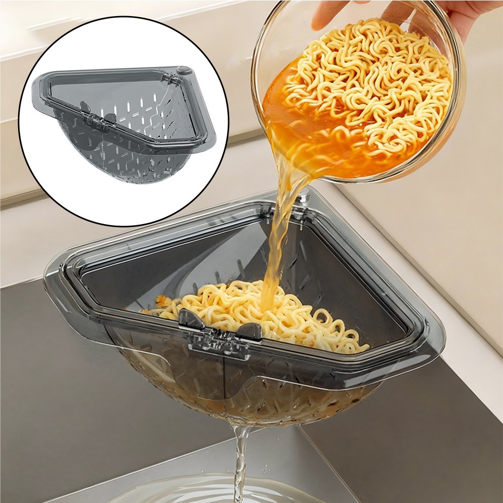 Triangular Magnetic Corner For Sink Strainer Basket Touchless Kitchen Drain