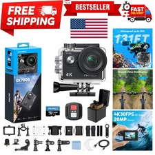 20MP EK7000 Action Camera Bundle: 4K Video, WiFi, Waterproof & Remote Control