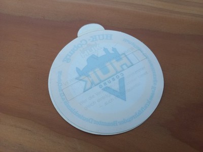 Alter Aufkleber HUK Coburg Sticker Von Innen Klebend Fpr Pkw ca. 8cm
