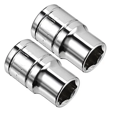 2Pcs 3/8-inch Drive 10mm Cr-V 6-Point Shallow Socket DIY Repair Tools