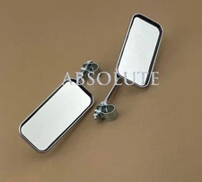 2 CHROME RECTANGLE BICYCLE MIRROR LOWRIDER CHOPPER CRUISER VINTAGE SCHWINN BIKE.