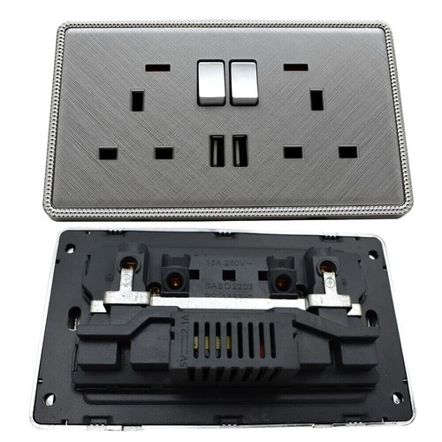 Switches & Sockets Brushed Chrome Light Full Range Satin Chrome with/without USB - Picture 3 of 43