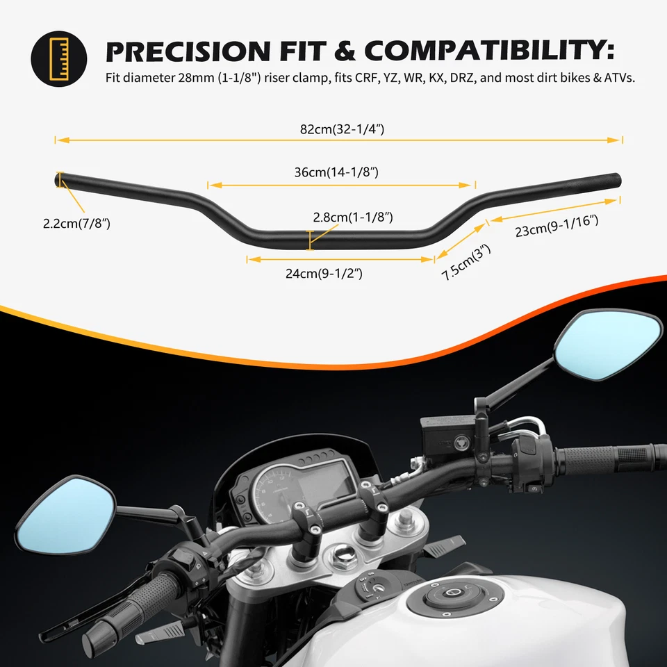 Manillar de moto de cross de 1 1/8" 28 mm barra de grasa para Suzuki RMZ 450 250 125 110 Enduro Foto 2 de 4