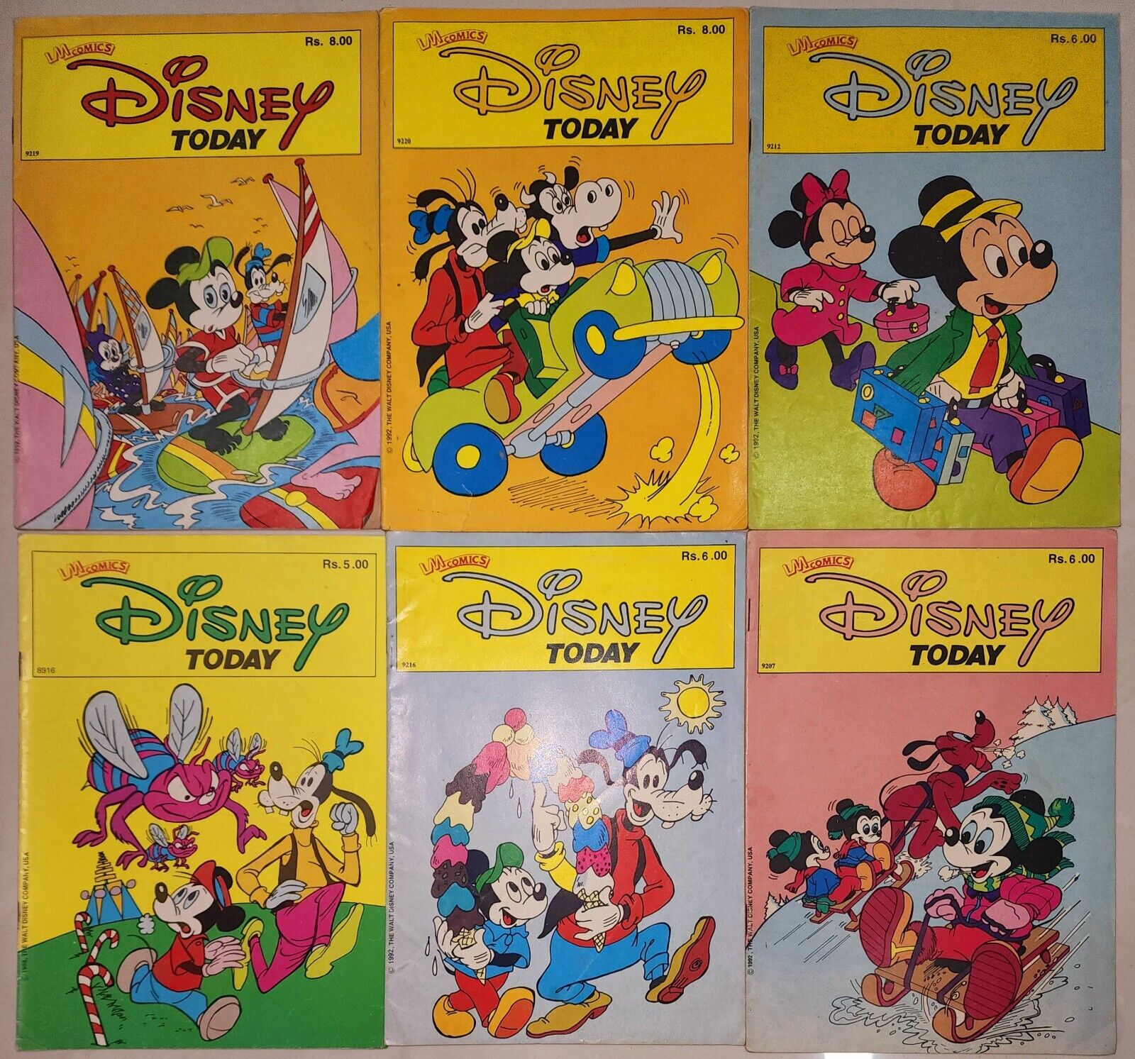 Lot of 6 Rare Walt Disney Today LM Comics Mickey Donald duck INDIAN English 1992