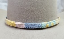Cowgirl HATBAND BLUE, TURQUOISE, YELLOW, PINK & WHITE w/ White Horsehair TASSELS