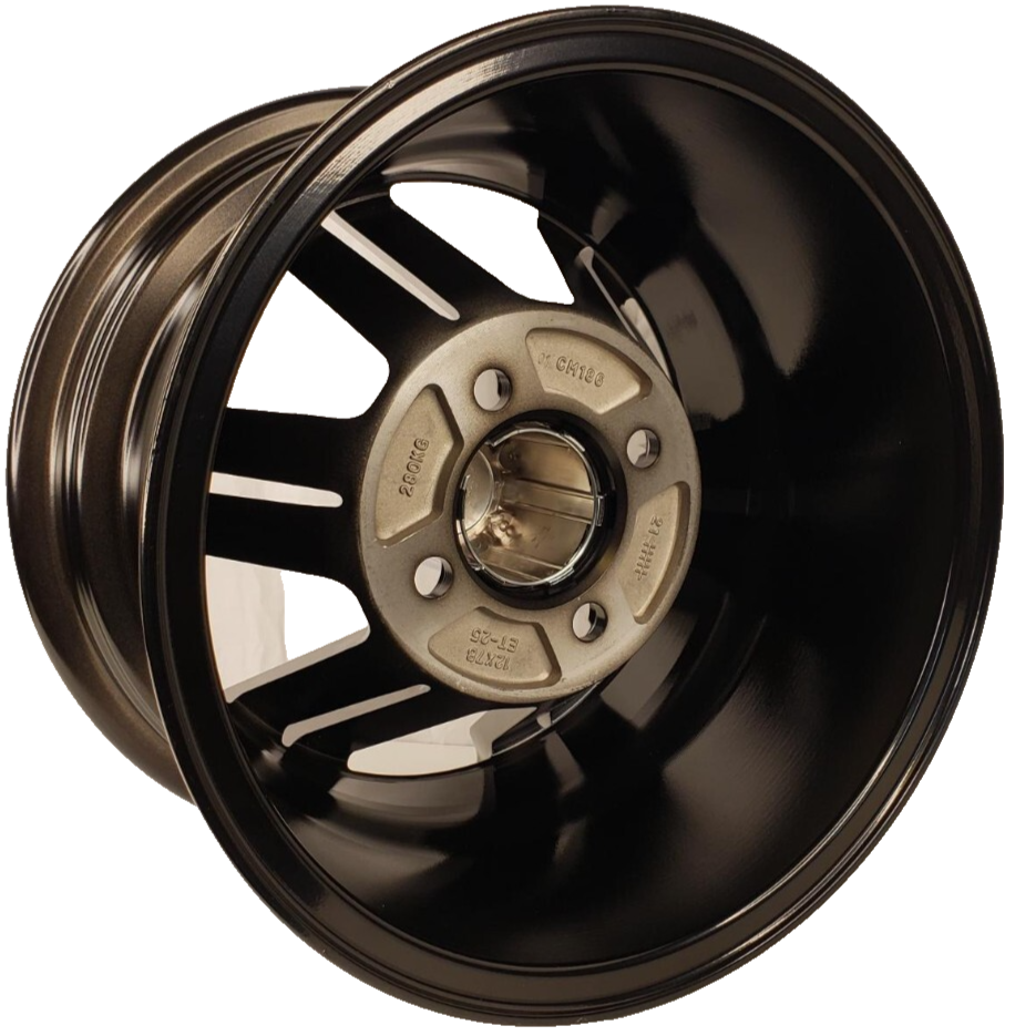 Club Car Golf Cart RIM WHEEL 12x7 4/4 [ SET OF 4 ] Aluminum Black ...