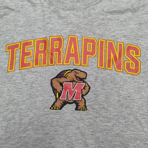 Maryland Terrapins Mens Small Heather Gray Cotton Blend Short Sleeve T-Shirt NEW - Picture 2 of 11