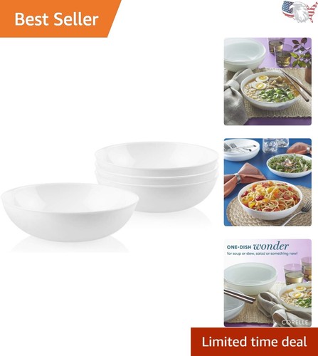 Versatile Glass Meal Bowls Set - Service for 4 - Lightweight & Easy to Handle