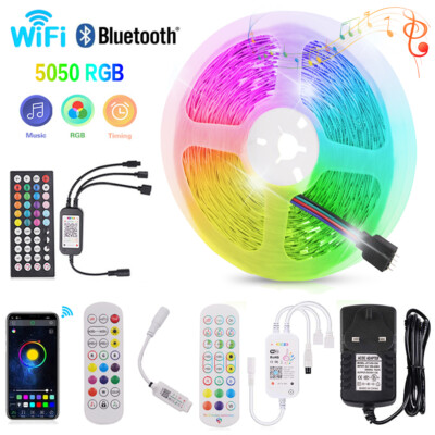 110V LED Strip Rope Light SMD 5050 Flexible Tape - 5M To 30M, Waterproof, RGB & White Options, Indoor/Outdoor